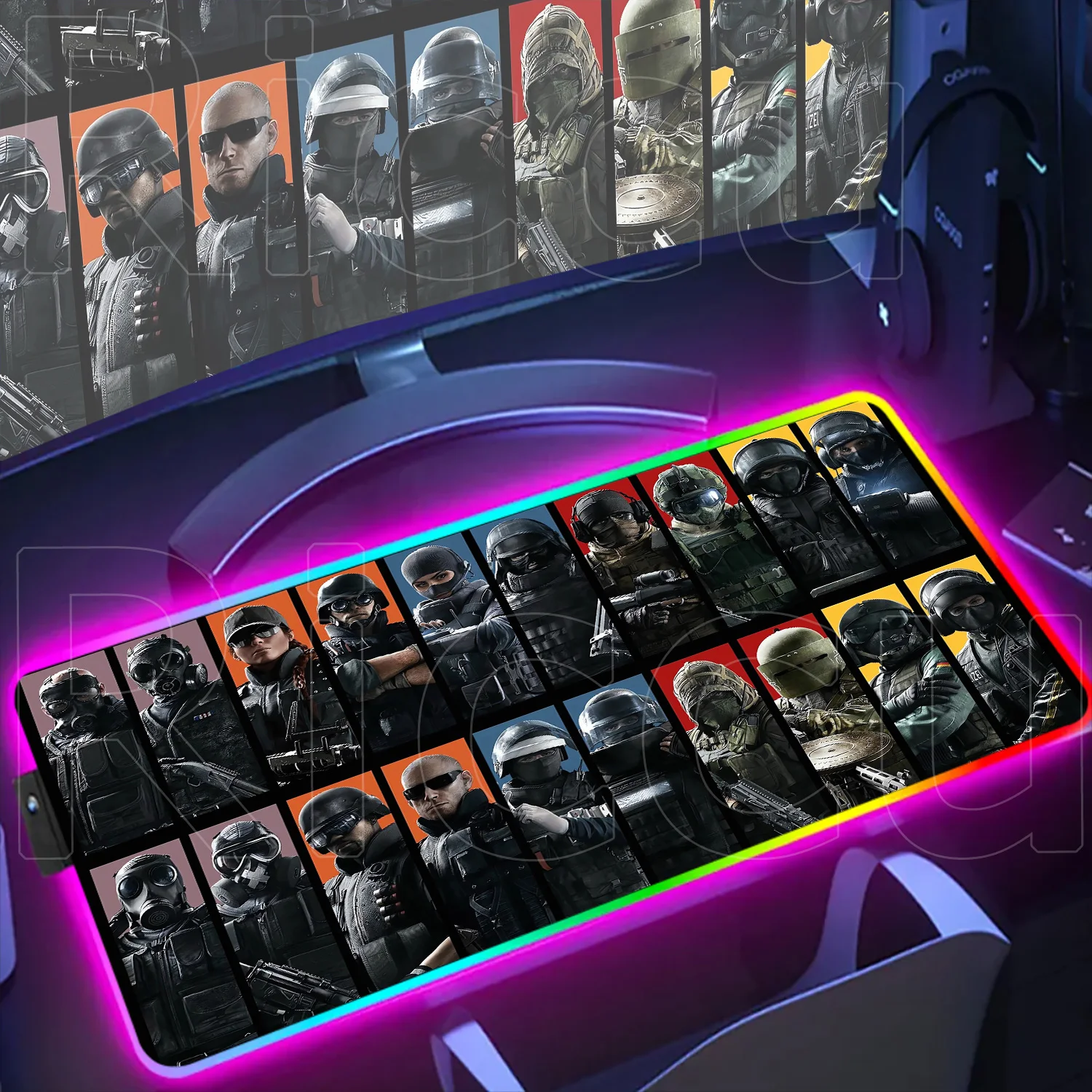 New Large Game R6 R-Rainbow Six Siege Mouse Pad Gamer RGB Desk Mat Non-slip Rubber Mousepad Speed Gaming PC Keyboard Accessories