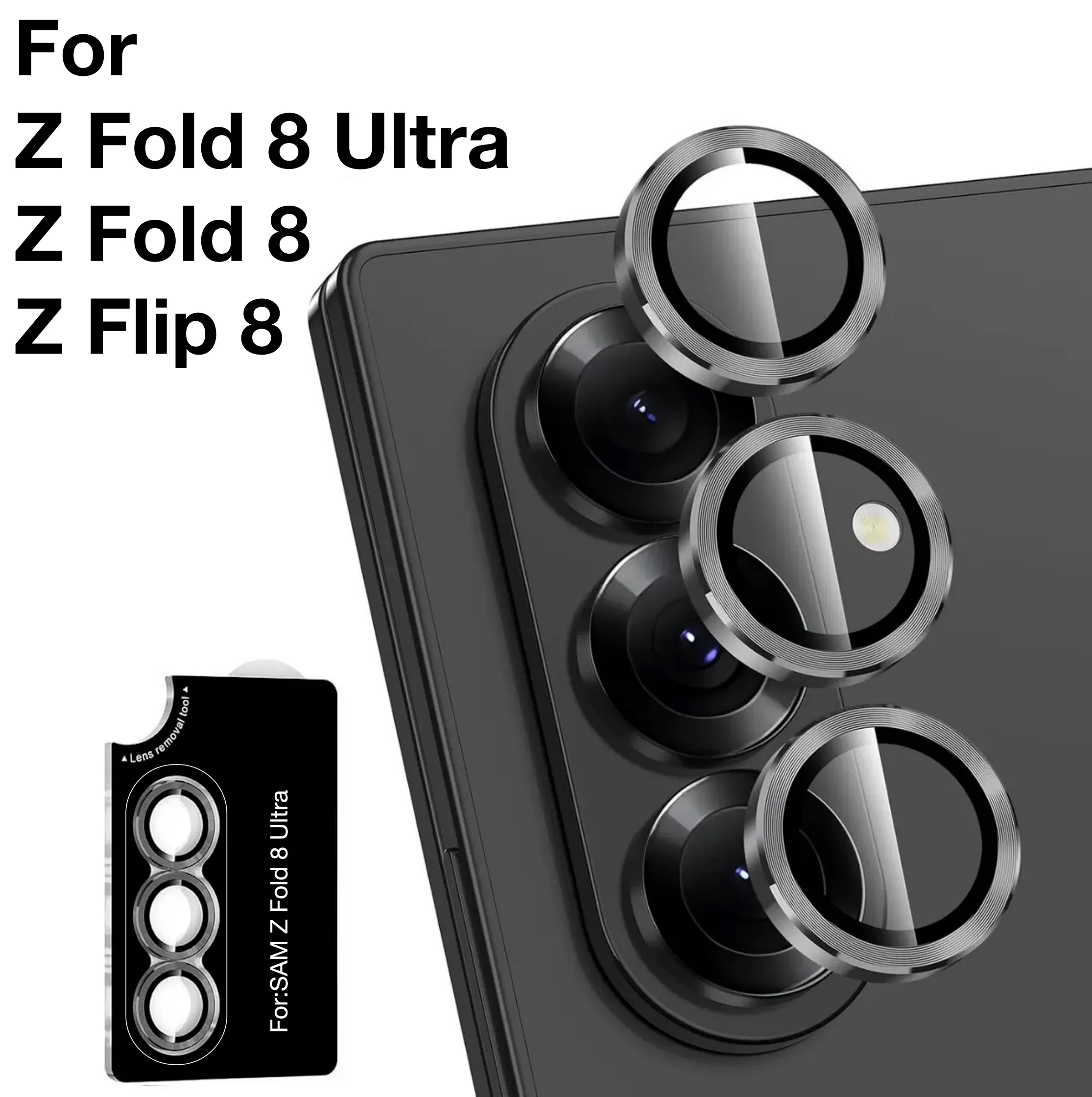 For Galaxy Z Fold 8 Ultra Z Flip8 Camera Lens Protector Case Cover - Ultra HD Anti-Reflective Tempered Metal Glass Anti Scratch