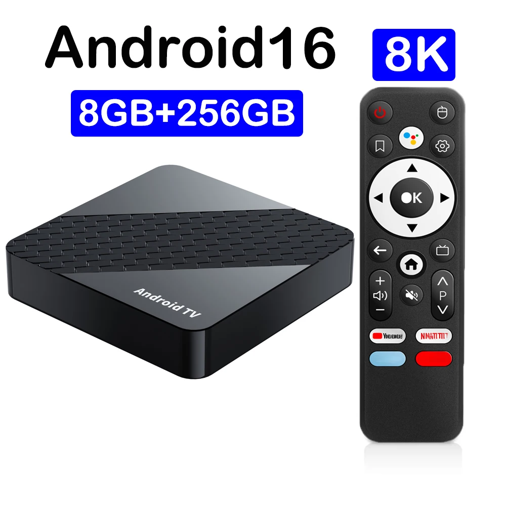 

2026 Android 16 Smart TV Box X10 Потоковое медиаплеер Поддержка Dual Wi-Fi 5G Ram 4 ГБ 8 ГБ Rom 128 ГБ 256 ГБ Wifi6 BT6.0 Set Top Box