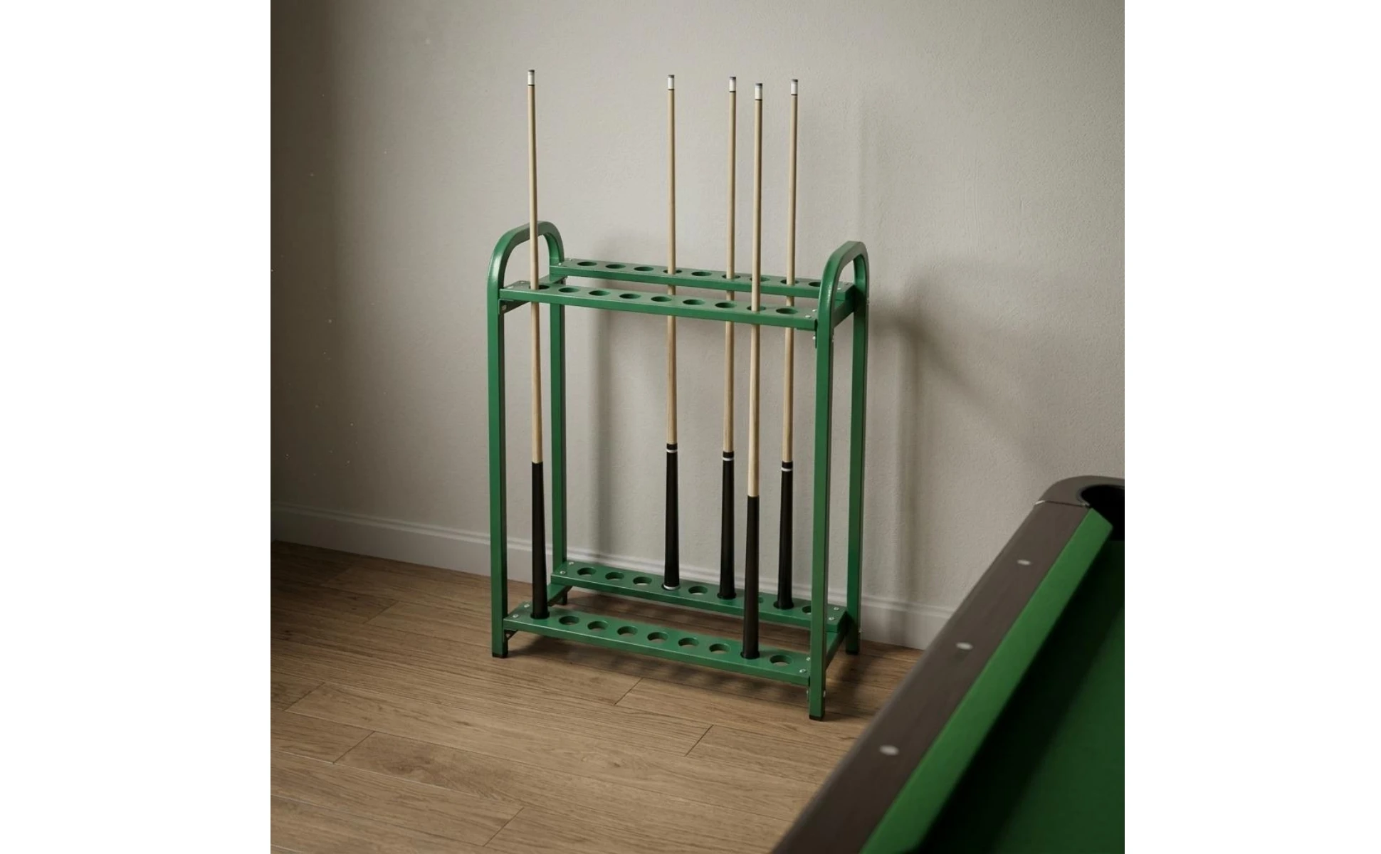 27 Slots Billiard Cue Rack Double Layer Pool Stick Stand Club Rack Indoor Outdoor Use Sports Storage Space Saving for Game Room