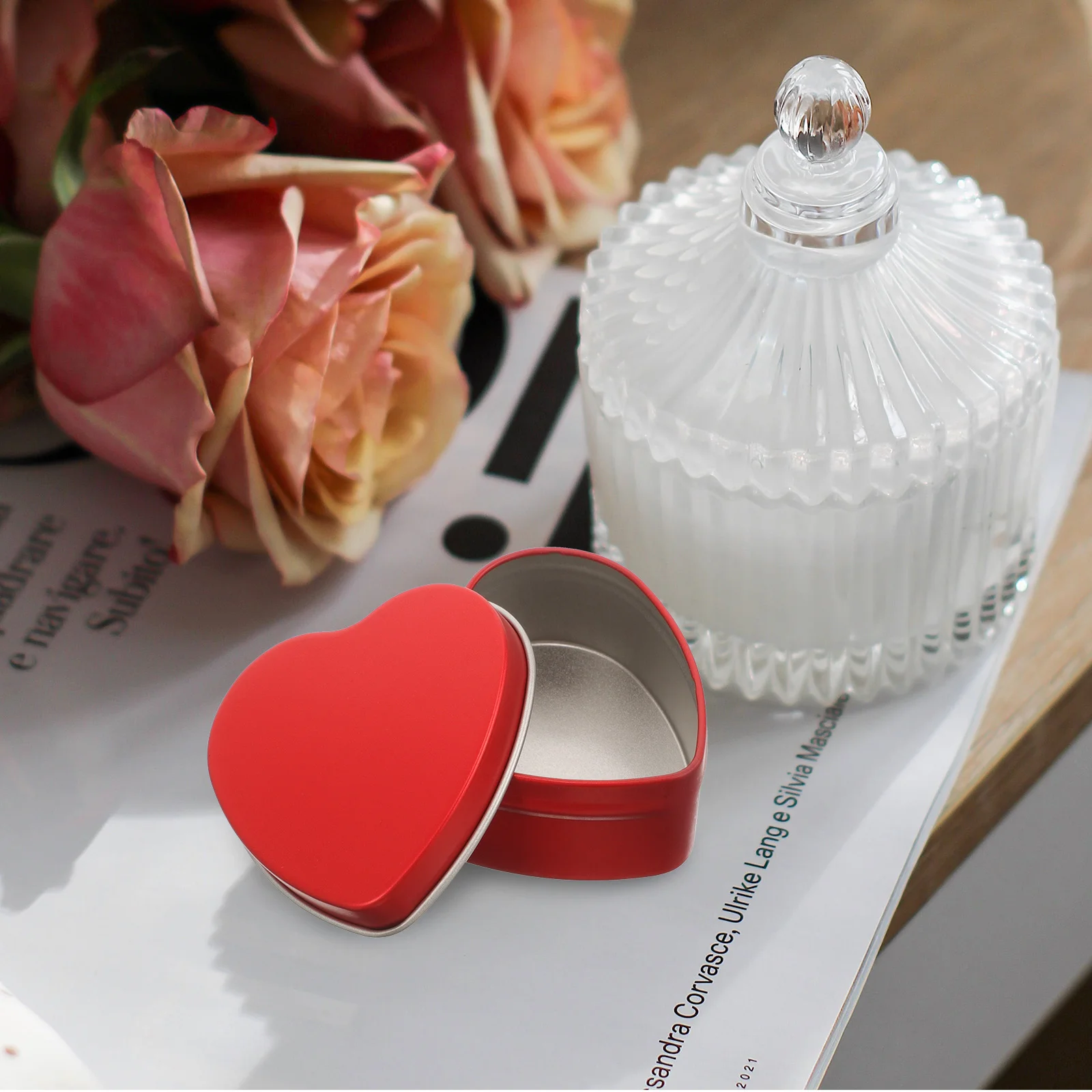 

10 Pcs Heart Shaped Candy Box Biscuit Cans Chocolate Gift Wrapping Boxes Tinplate