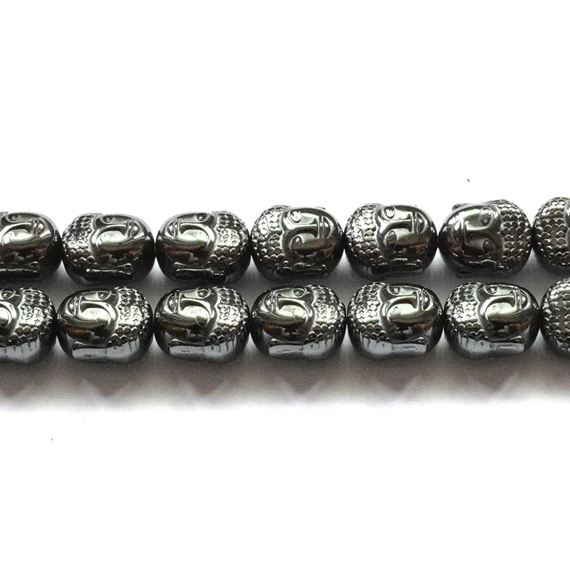 Natural Stone Beads Lion Buddha Head Black Hematite Beads for Jewelry Making 10pcs for Jewelry Bracelet Making DIY