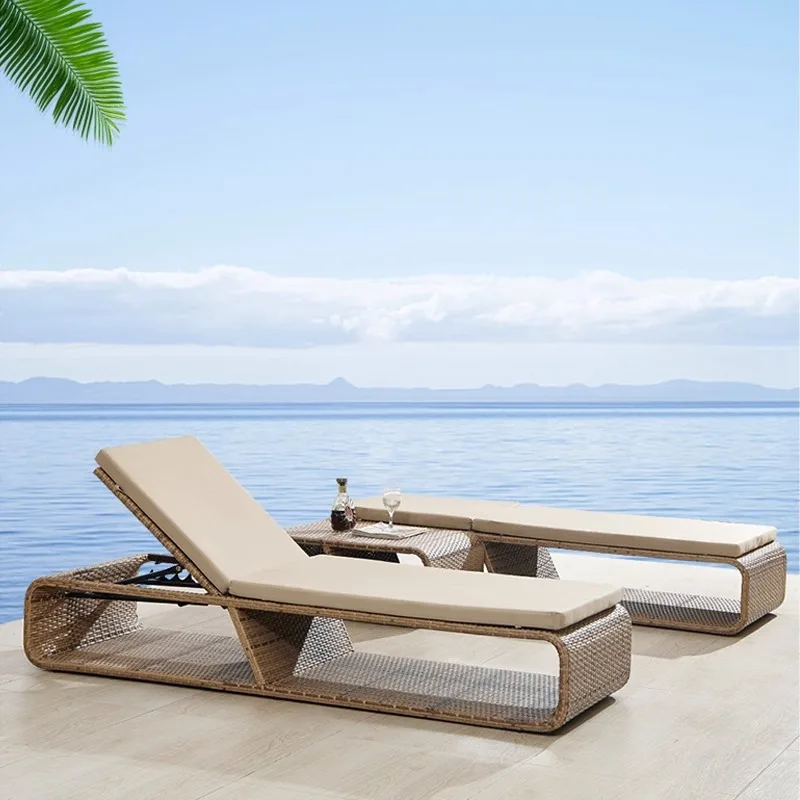 HYS outdoor lounge chair, leisure outdoor pool, beach, outdoor waterproof hotel, vacation garden, rattan weaving