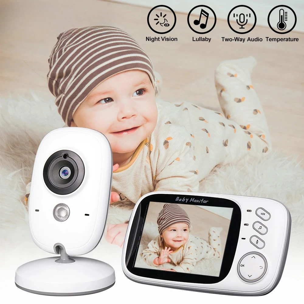 3.2inch LCD Video Baby Monitor 2.4G Wireless Two Way Audio Talk Night Vision Security Child Camera Lullaby Temperature Babyphone