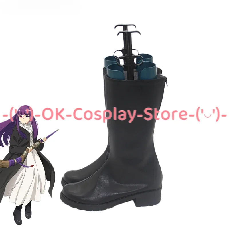 Anime Frieren at the Funeral Fern Cosplay Shoes Halloween Carnival Boots Cosplay Prop PU Leather Shoes Custom Made