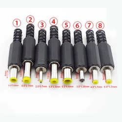 10pcs/lot DC Power Male plug 5.5*2.1mm 5.5*2.5mm 3.5*1.35mm 6.0* 34.4mm adapter connector plug 4.8 4.0 0.7 3.0 1.7mm