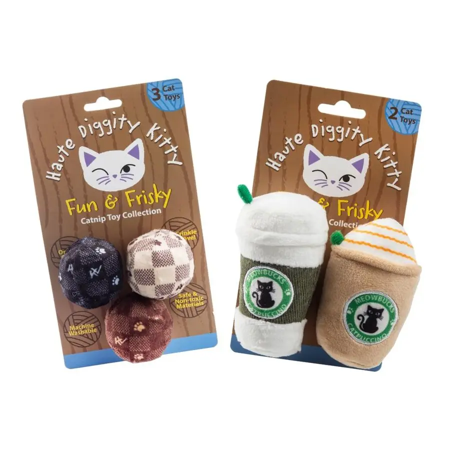 

Набор плюшевых игрушек для кошек Checker Balls Meowbucks Catpuccino, наполненные кошачьей мятой, с интерактивным звуком хрустания, безопасные и прочные игрушки для кошек