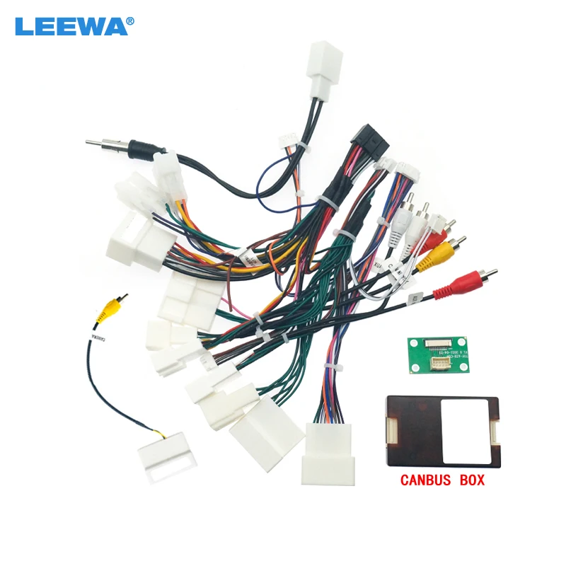 

LEEWA Car 16pin Audio Wiring Harness With Canbus Box For Toyota Prado/GX470 (02-09) Auto Stereo Installation Wire Adapter #7449