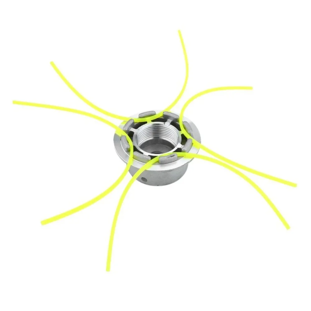 Universal Aluminum Grass Trimmer Head With 4 Lines Brush Cutter Head Thread Nylon Grass Cutting Line Head for Lawn Mower Silver