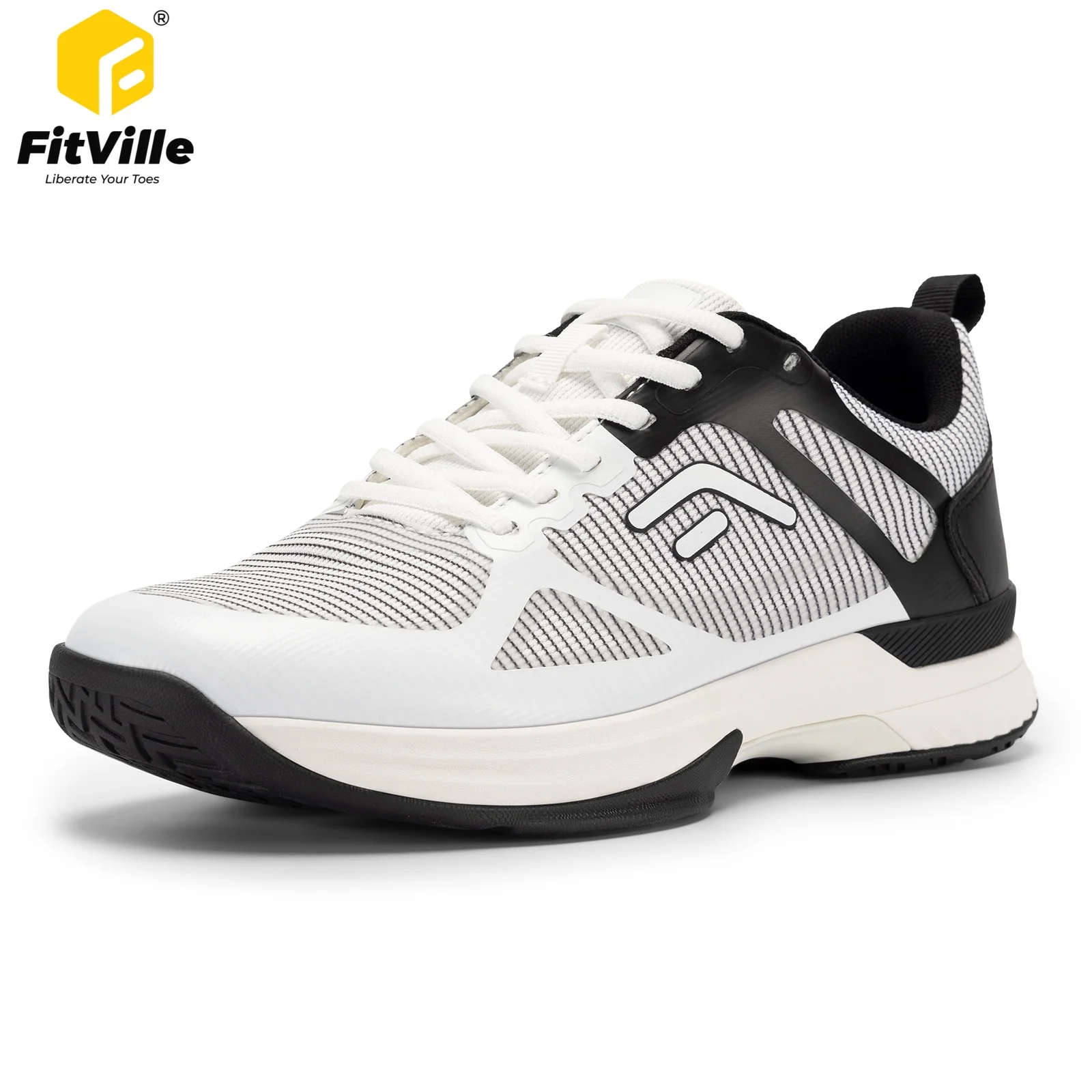 FitVille Extra Wide Tennis Shoes Cushioning Gym Pickleball Shoes for Men Casual Sneakers Sport Walking Shoes Support Breathable