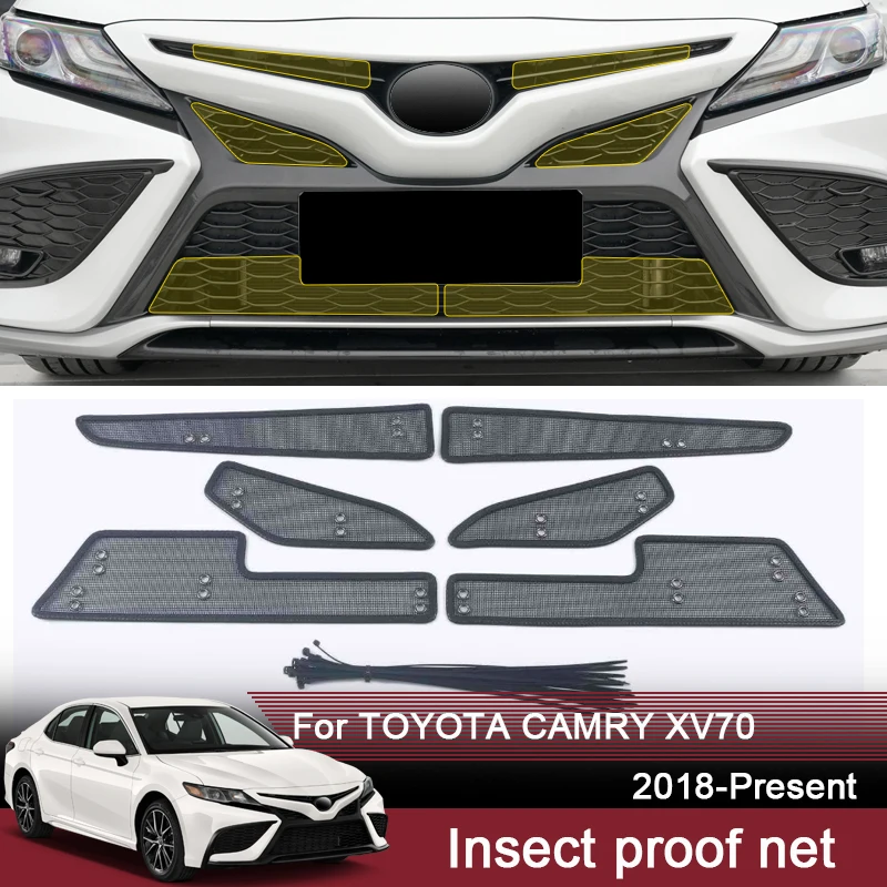 

Автомобильная сетка с защитой от насекомых для Toyota Camry XV70 2018-2025, крышка резервуара для воды, сетка для защиты гоночной сетки, внутренний аксессуар для конденсатора