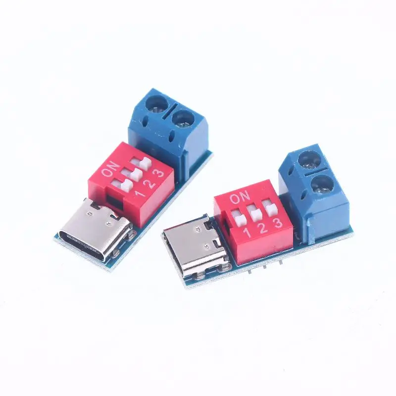 5V-20V Adjustable PD Trigger Module 1/2/5Pcs Blue PD Fast Charging Test Board USB Type-C 100W Power Supply Tester Replacment