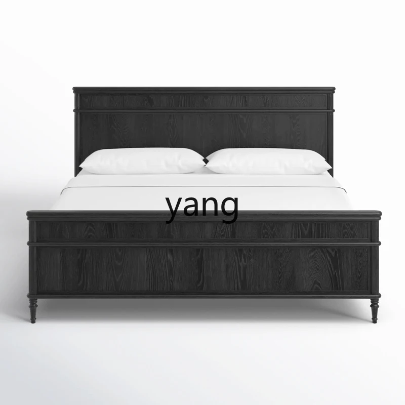 lzr Black double Bed Antique 1.8 Bed Villa Master Bedroom Furniture