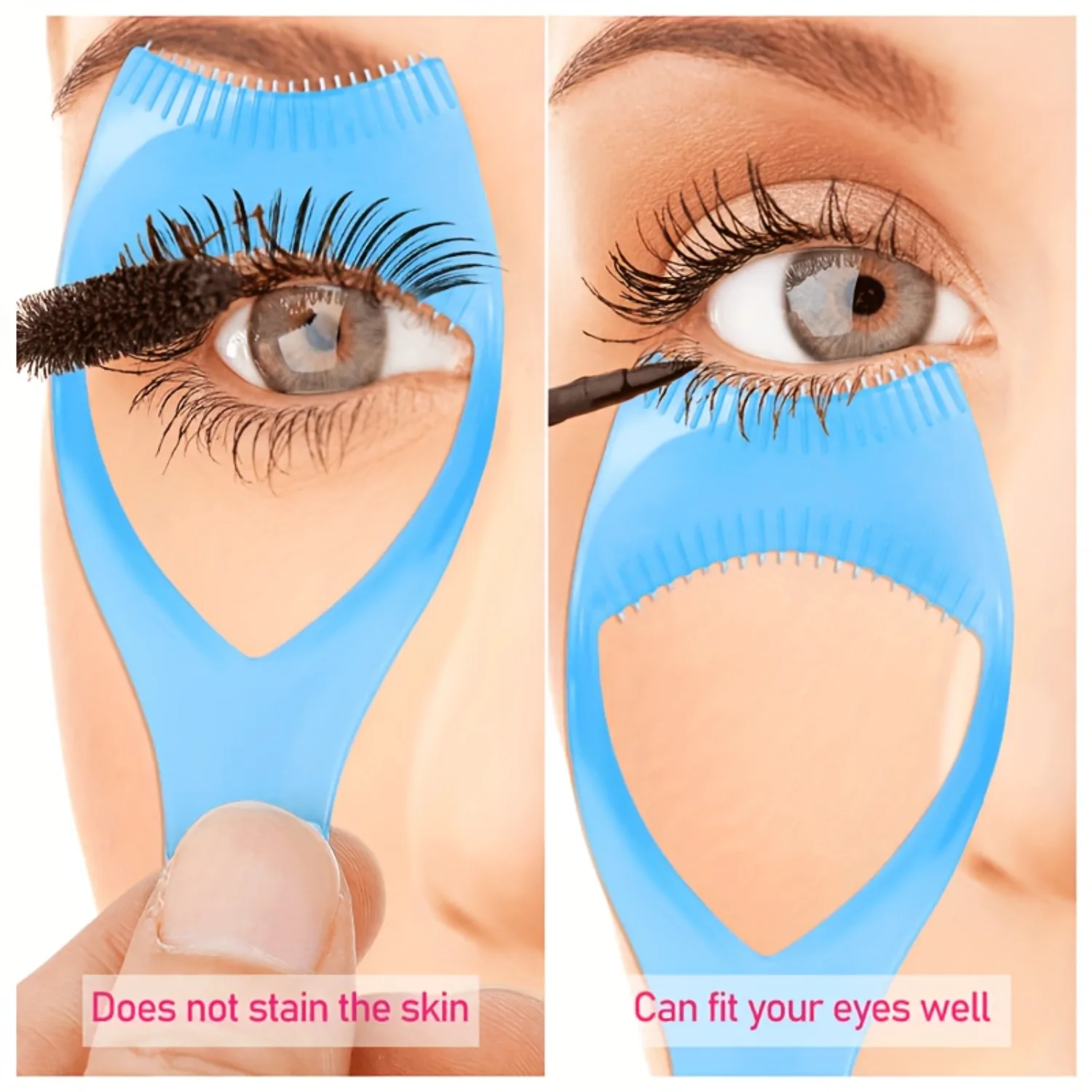 2 stuks wimpermake-up assistent bovenste en onderste ogen zwarte beschermende applicator gids assistent met wimperkam voor make-up