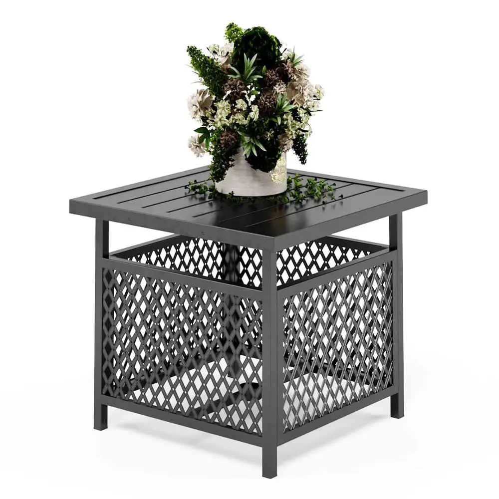 

Outdoor Patio Umbrella Side Table Base Stand with 1.57 Umbrella Hole for Garden,Pool Deck Black