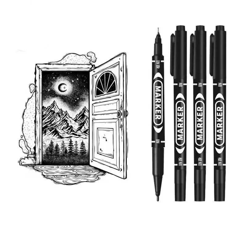 9 шт./набор, двусторонние фломастеры для рисования, 0,5 мм, 1 мм