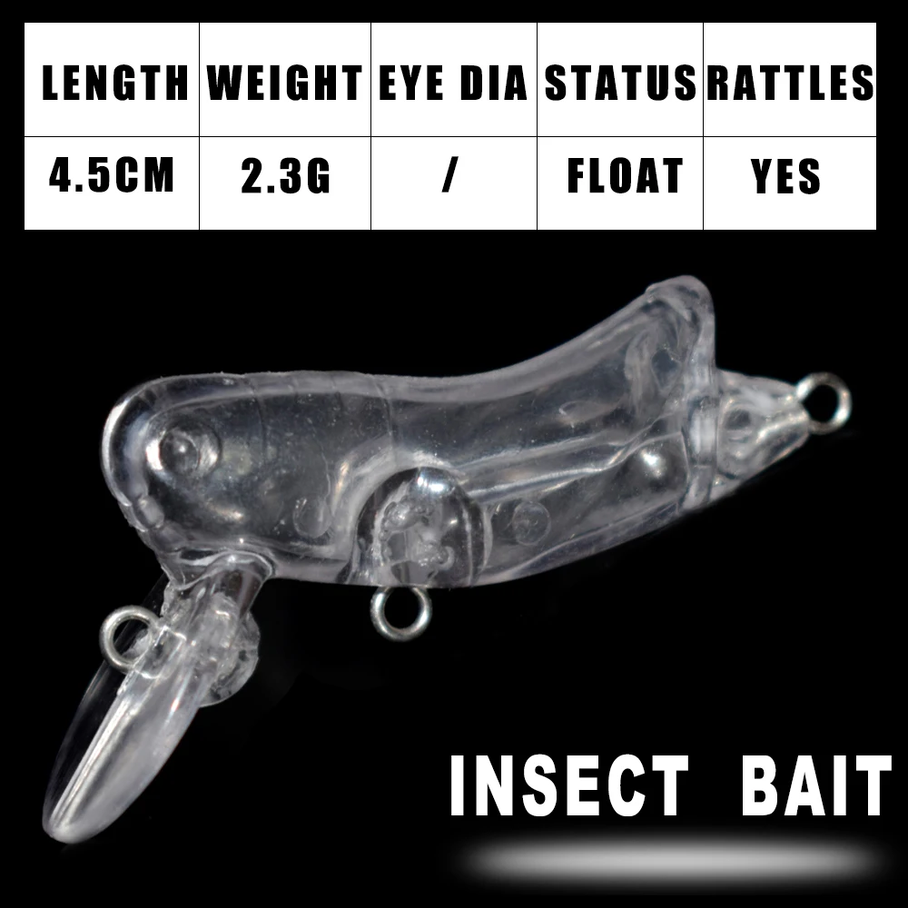 Crankbait flotante mini sin pintar para cebo Dr.Holife – 4,5 cm