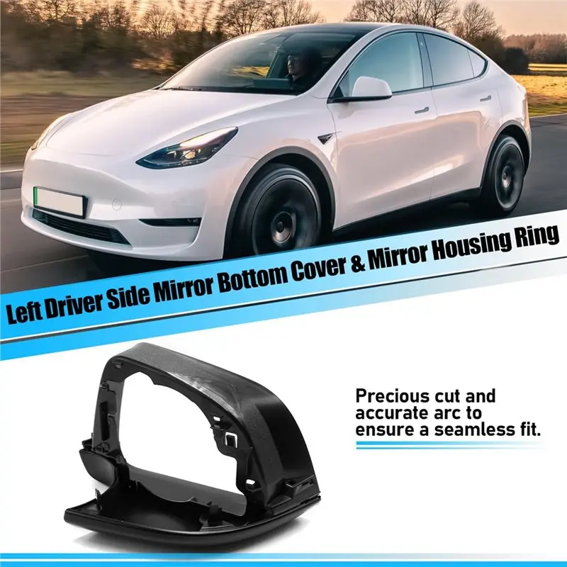 Superior-Rearview Mirror Cover Kit For Tesla Model Y 2020-2024 Side Mirror Lower Holder Left