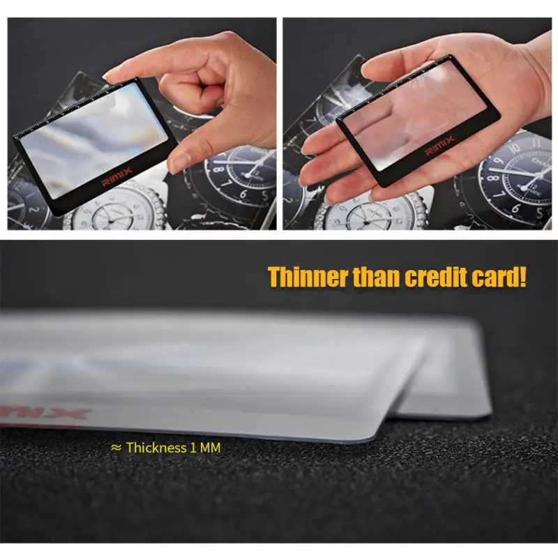 Portable Magnifying Glass Pocket Wallet Credit Card Sized 3X Fresnel Reading Ultra-thin Magnifier Lens Birthday Gift For Parents