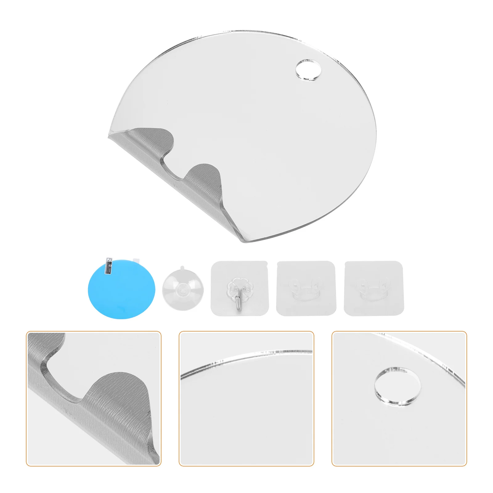 1세트 안티포그 거울 프리미엄 소재 내구성이 뛰어난 오래 지속되는 욕실 메이크업 깨지지 않는 실용적인 안티포그 거울