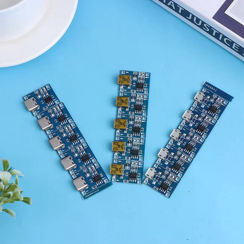 5pcs 5V 1A 18650 Battery TYPE-C Micro Usb Lithium Charging Board Charger Module With Protection Dual Functions TP4056