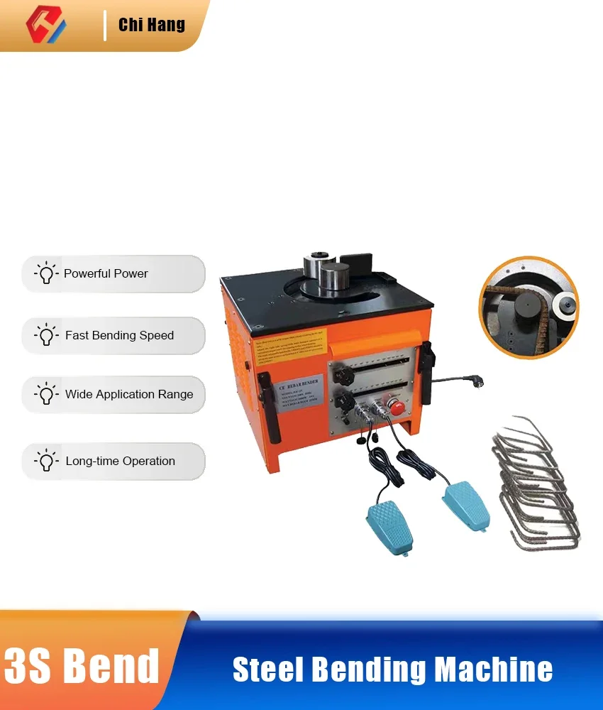 

RB-25 110V-220V Desktop Rebar Bending Machine 4-25mm Portable Electric Hydraulic Rebar Bending Machine