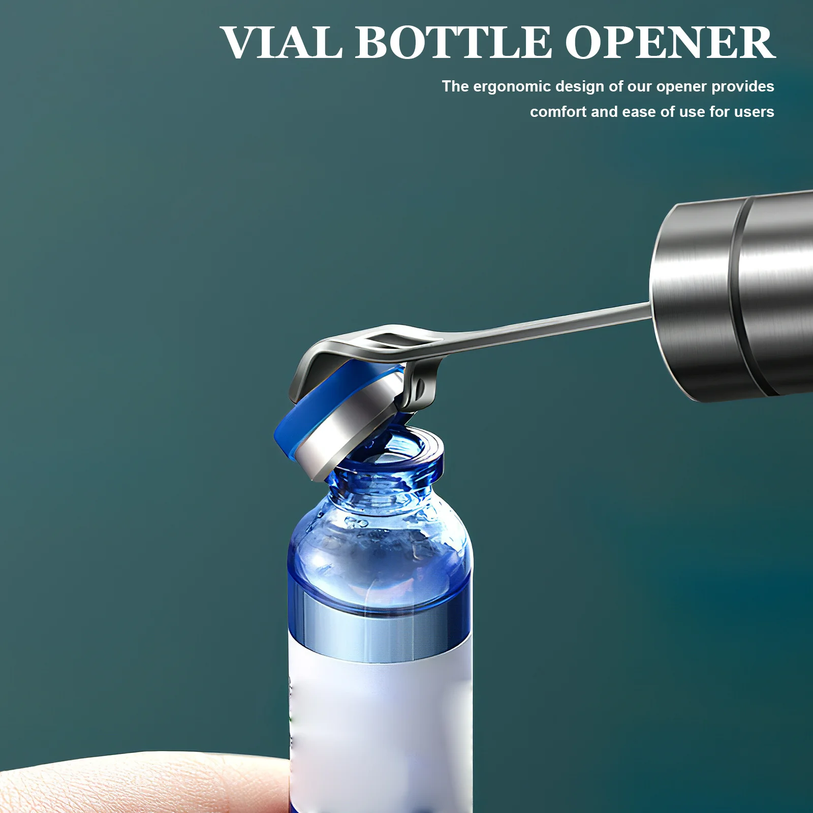

Stainless Steel Vial Opener Ergonomic Non-Slip Bottle Opening Tool for Nurses Pharmacists Doctors Professional Medical Accessory