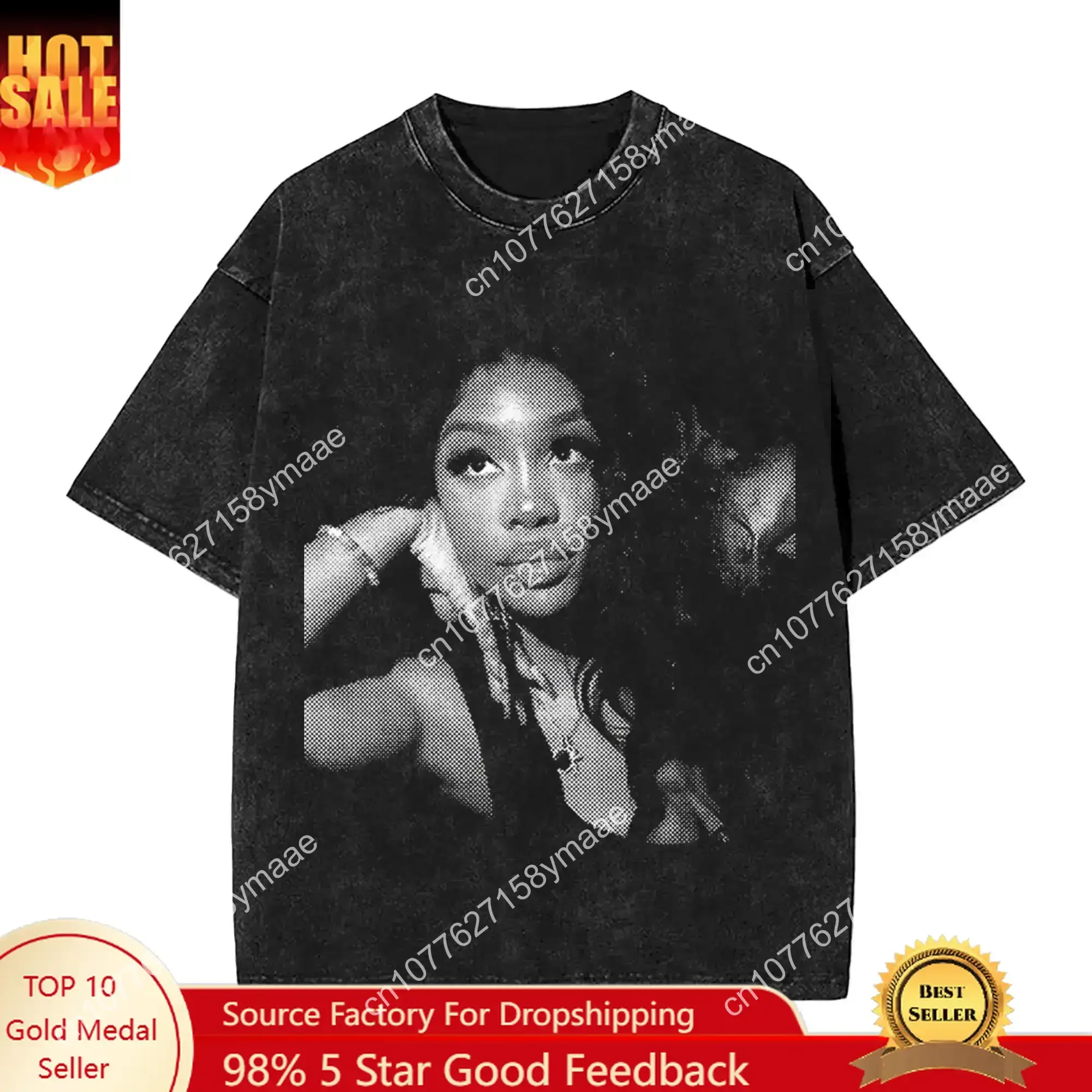 

Vintage Washed T Shirt American Hip-hop Character Summer Cotton Tops Tee Streetwear Y2k Casual Harajuku Gothic Retro Unisex Y2k