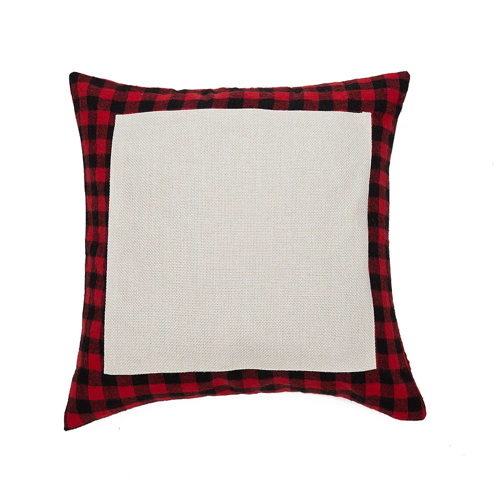 5pcs Pack Blank Sublimation Plaid Linen Pillowcase