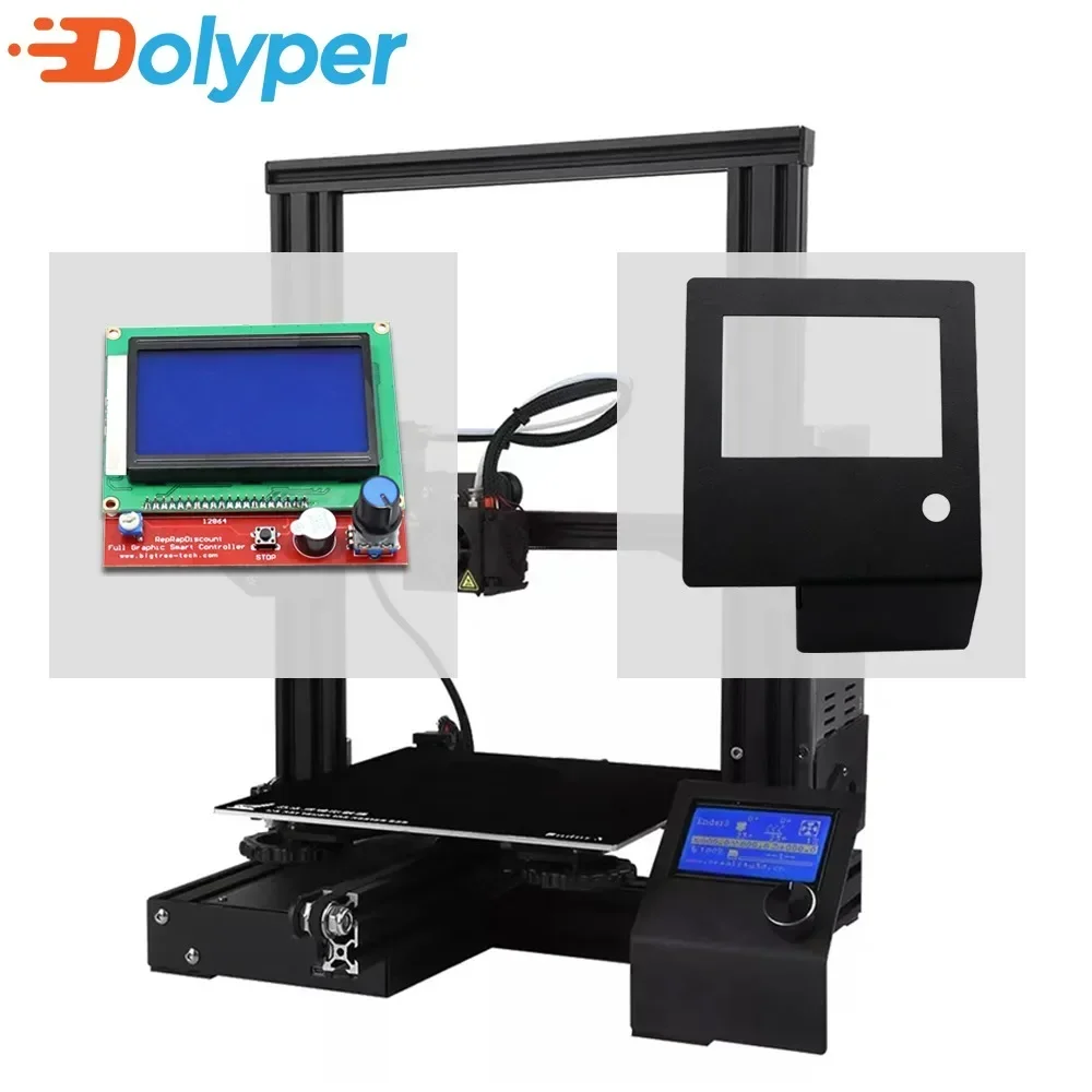 Ender3 12864 Liquid Crystal Display Shell Instrument metal Outer Frame Instrument Case 3D Printer DIY LCD Screen Shell