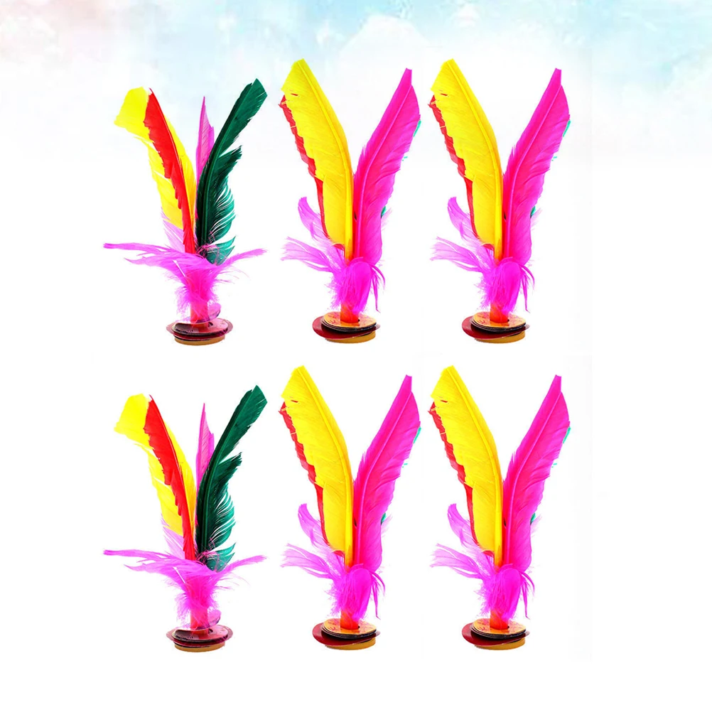 6 Pcs Goose Shuttlecock Rubber Foot Kicking Big Flower Shuttlecocks Fitness