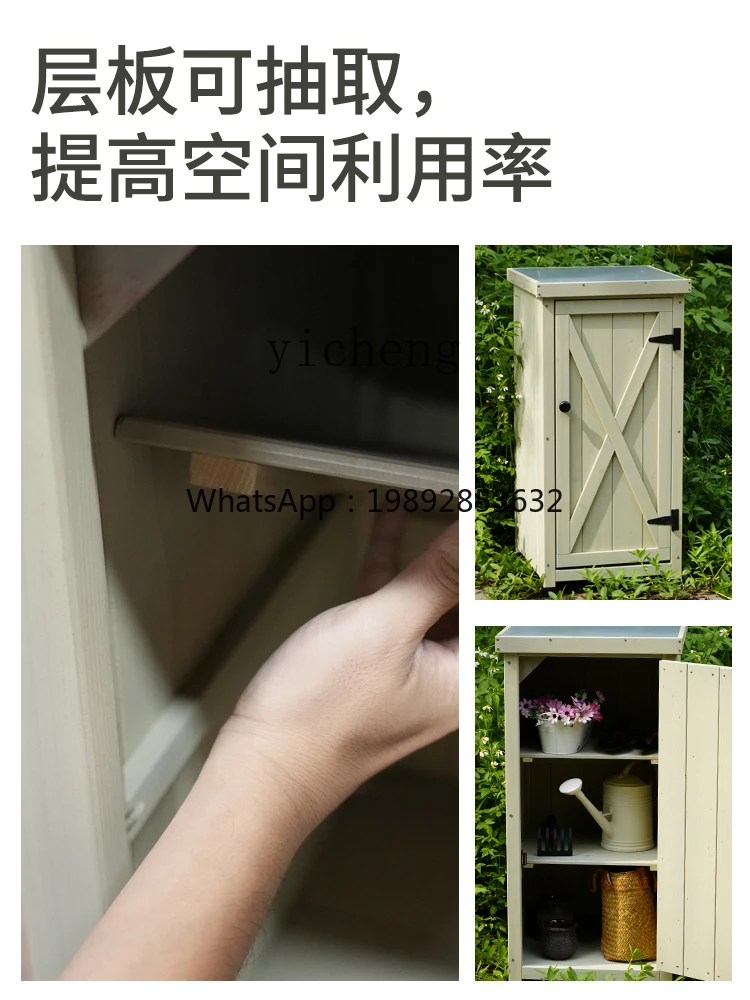 Outdoor Locker Balcony  Storage Rainwater Proof Sun Protection Narrow Cabinet Outdoor Storage Cabinet Courtyard Storage Box