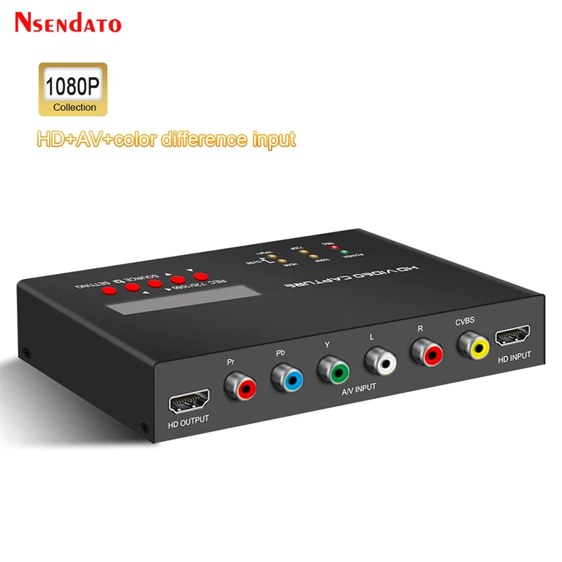 Ezcap283S YPbPr AV صندوق تسجيل الفيديو 1080P HDMI لعبة فيديو بطاقة التقاط الصوت والفيديو مسجل صندوق الوقت جدول تسجيل ل XBOX PS4 PC