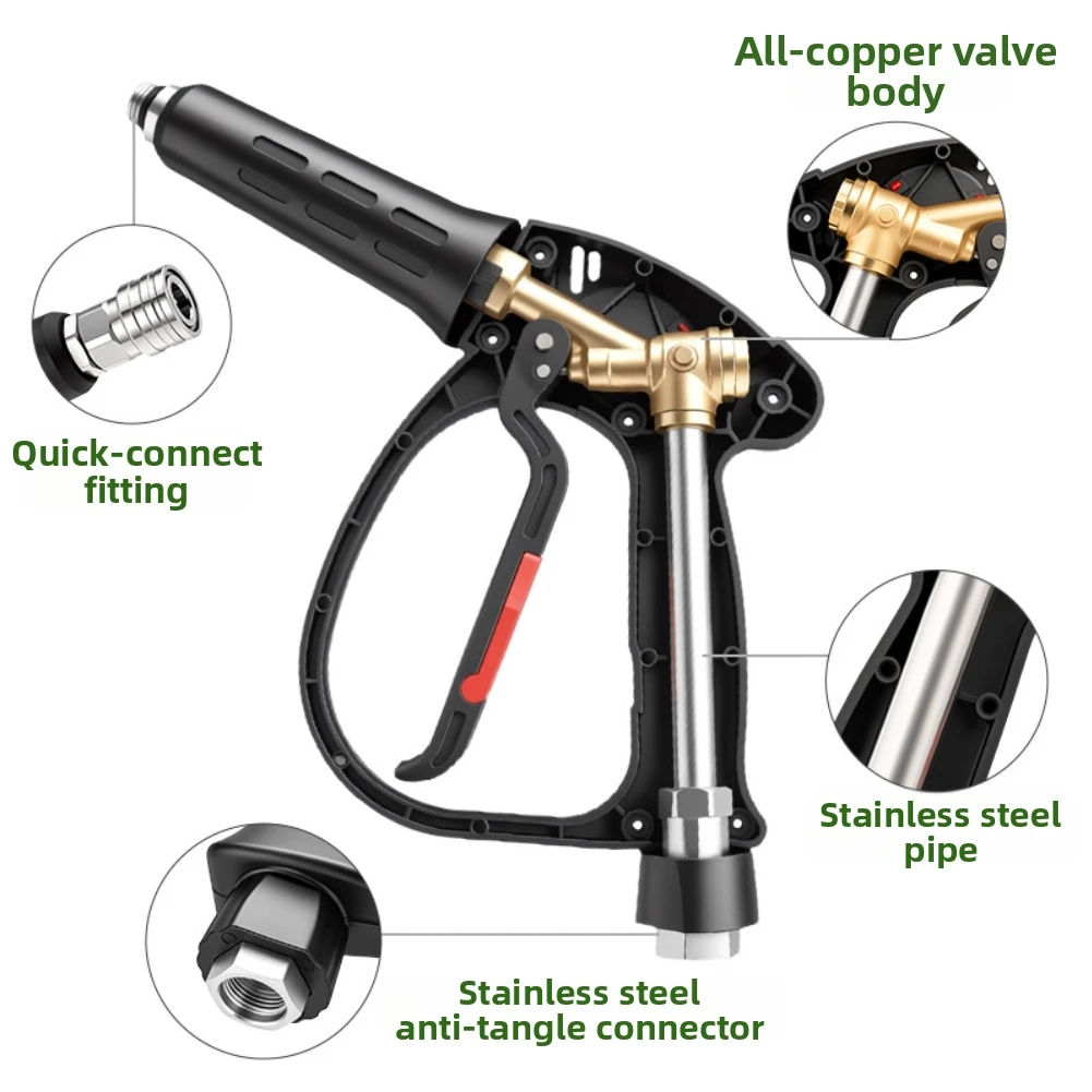 Adjustable Water Jet Quick Connect Sprayer 10 Meter Range Metal Alloy Construction Stainless Steel Core For Car Washing