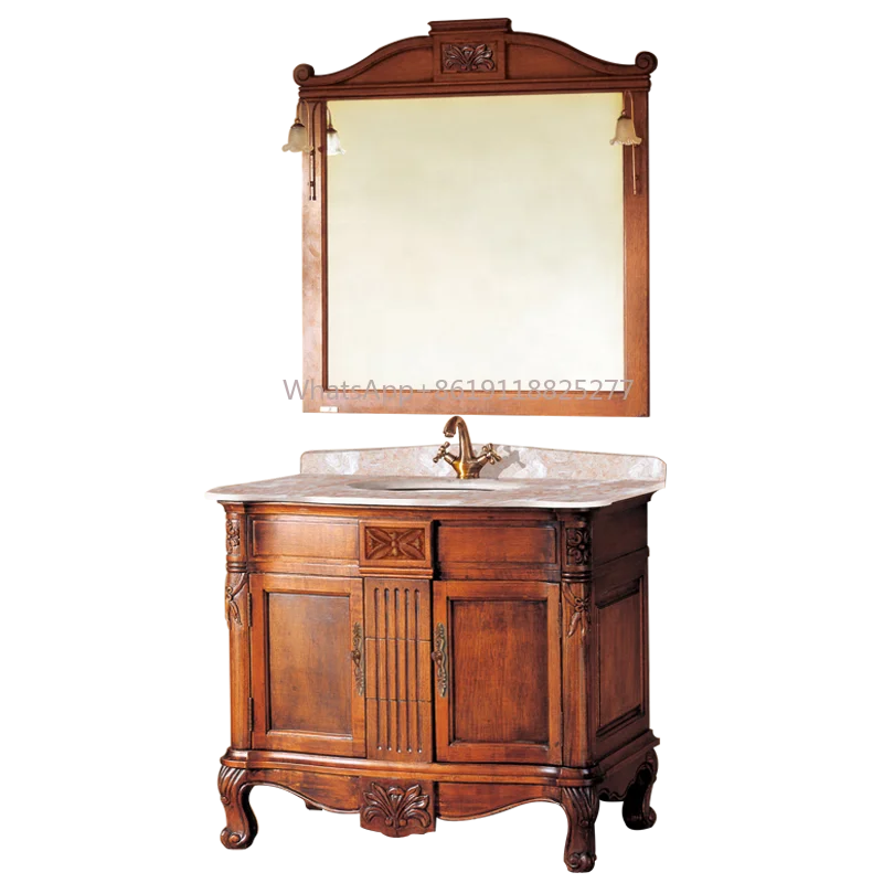 

High-end solid wood floor standing bathroom vanity cabinet with lacquer finish