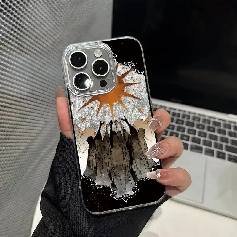 Punk Cool Angel Sun Phone Case For iPhone 16 Pro Max 17 Pro Max 17Air 16E 15 14 13 12 11 Camlet Anti Drop Cover
