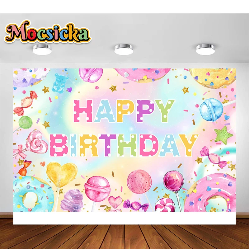 

Candy Reveal Backdrop Photocall Donut Party Banner Background Butterfly Happpy Birthday Pary Decor Kids Boy Girl Baby Shower