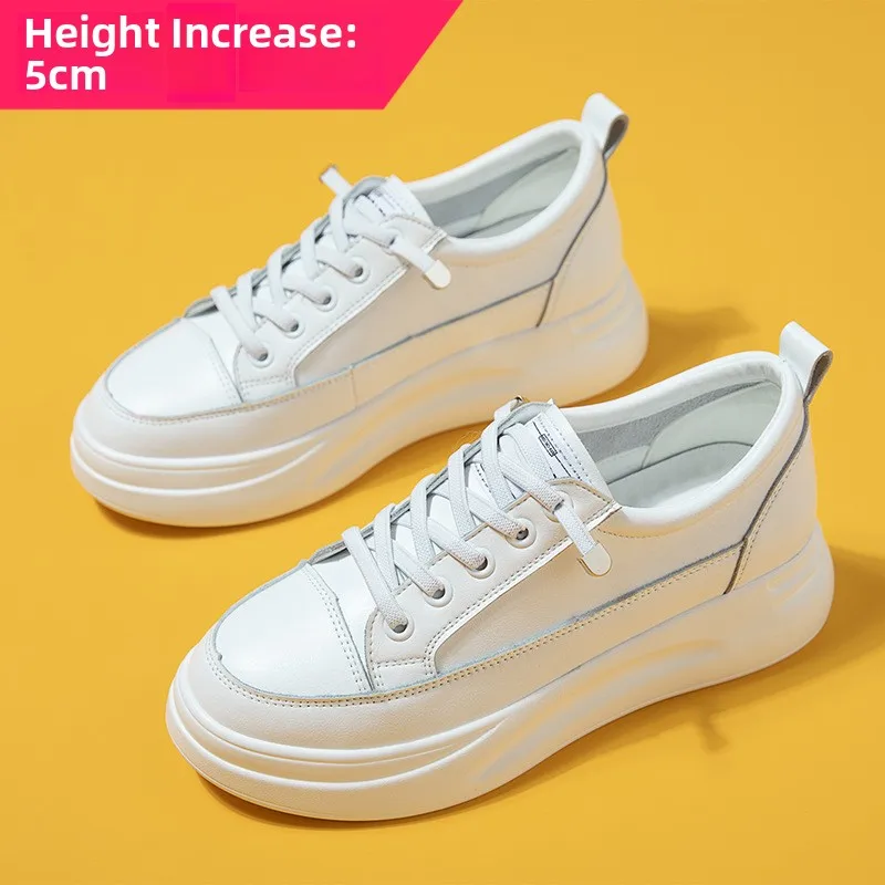 

Новые белые спортивные кроссовки 2023 года на толстой подошве, повседневная обувь для женщин, увеличивающая рост, модная женская обувь для отдыха