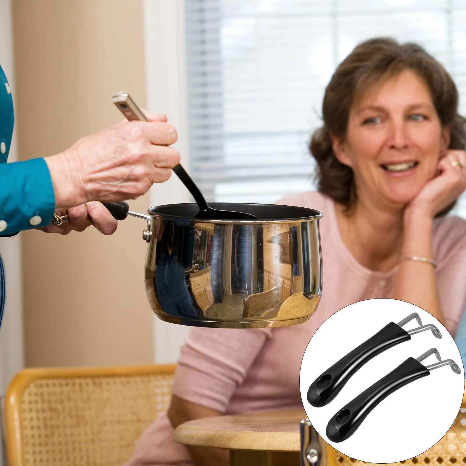 Juego de 4 Asas de Repuesto para Ollas y Sartenes, Resistentes al Calor, Extraíbles, Utensilios de Cocina Anti-Quemaduras