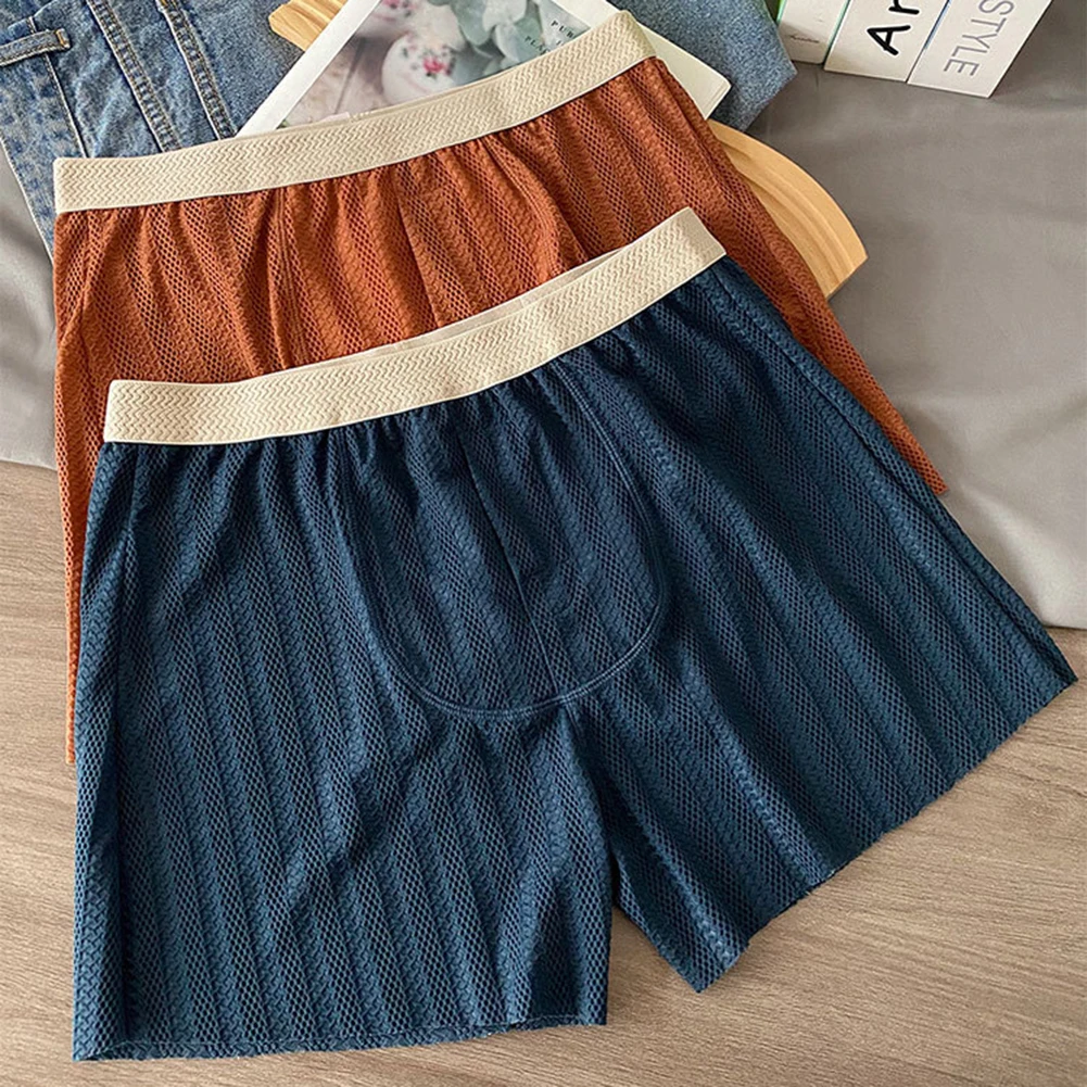 

Мужское жаккардовое сетчатое сексуальное женское белье-боксеры, бразильское нижнее белье, длинные трусики, шорты, одежда для сна со средней талией, домашняя одежда, мужская одежда