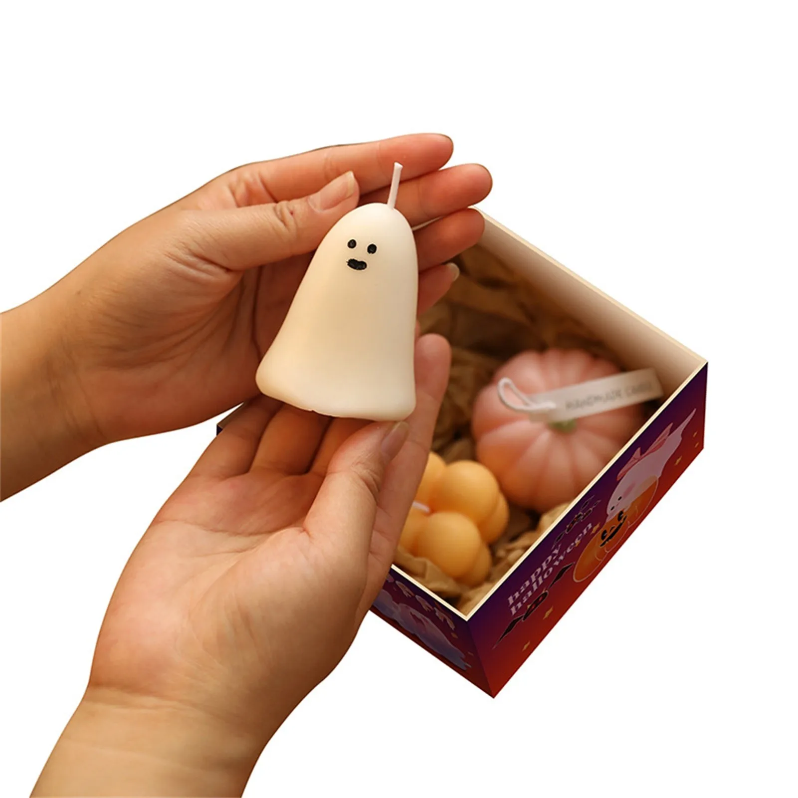 2024 New Halloween Cartoon Pumpkin Ghost Aromatherapy Candle Set Halloween Ornaments