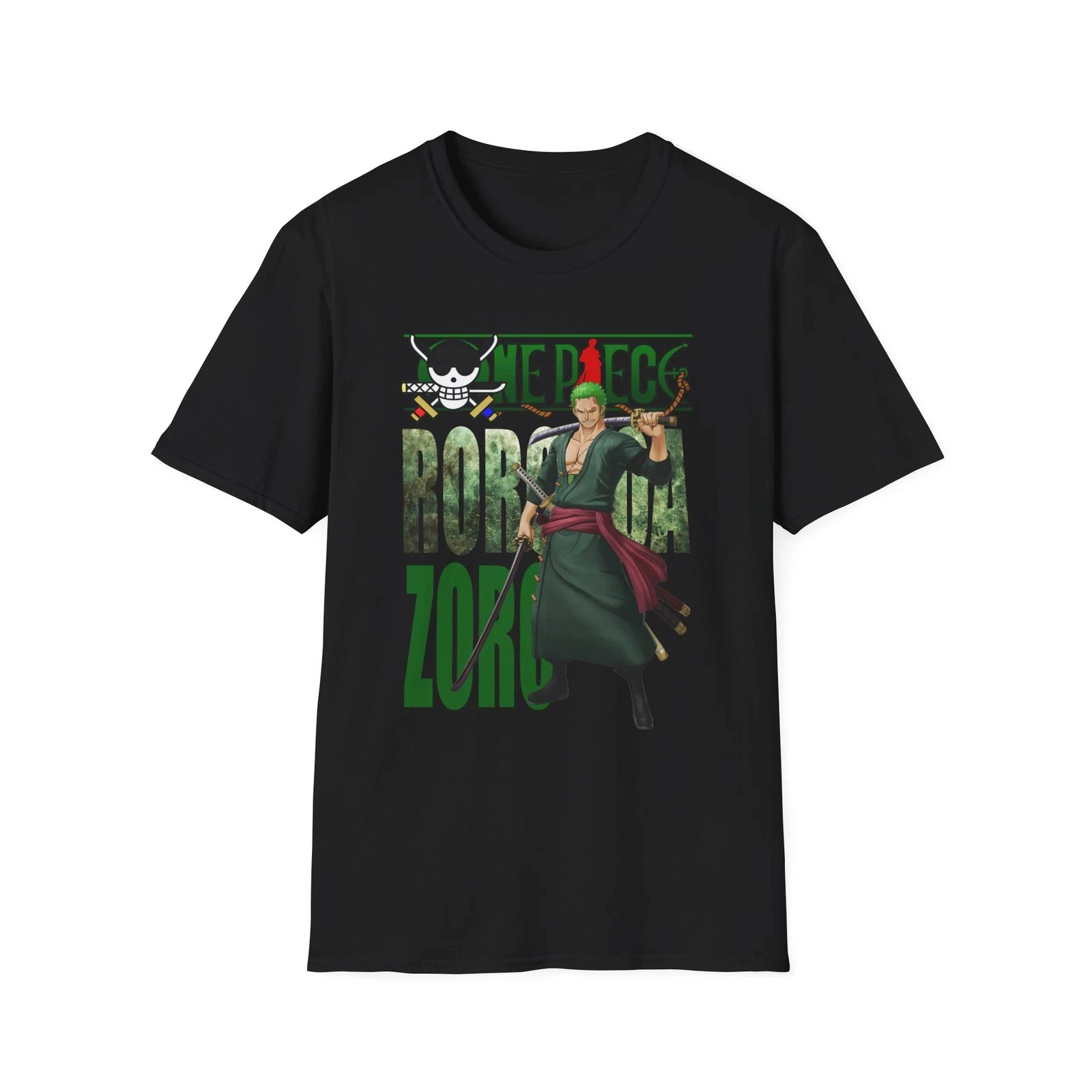 Summer One Piece Zoro Graphic T-shirt, Anime Shirt, Unisex Tee, Manga Clothing, Men's Round Neck Short Sleeve