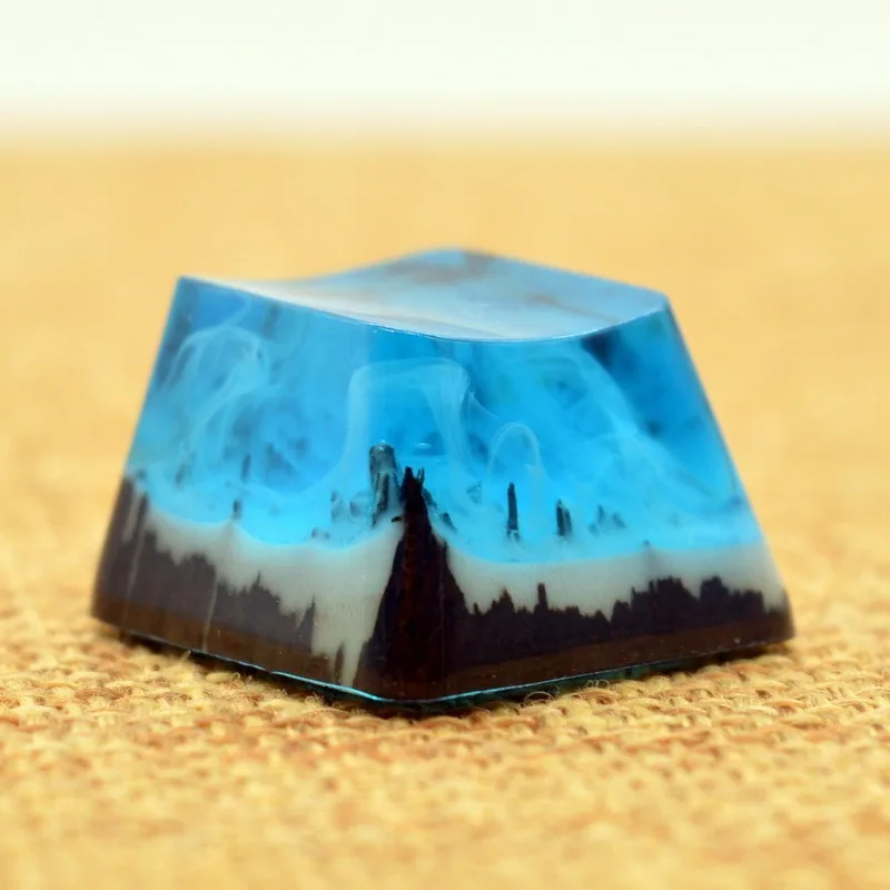 Decorative Resin Wood Keycaps, Artistic Keycaps, Creative Handcrafted Personalized Translucent Keycaps