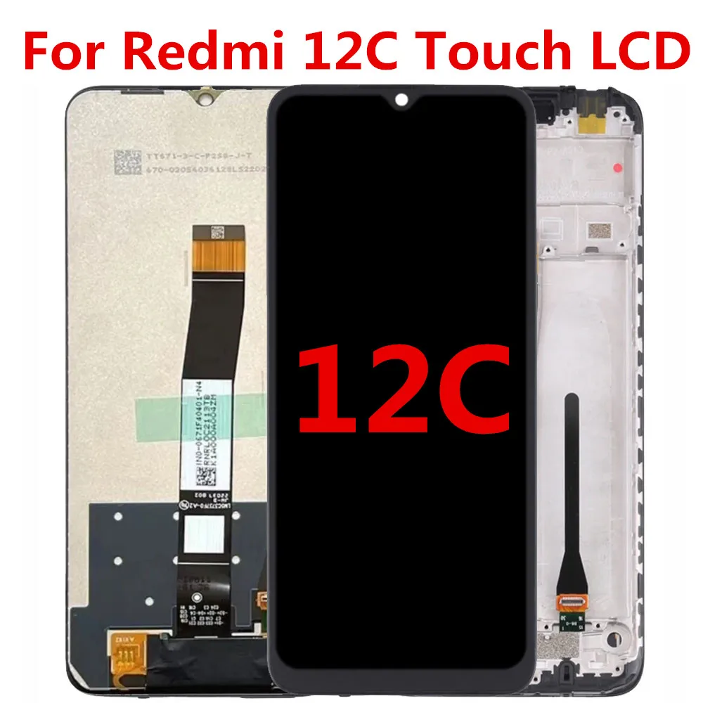 6.71'' Original For Xiaomi Redmi 12C LCD mi 12c Display Screen Touch Screen Panel Digitizer For Redmi 12C Display Frame