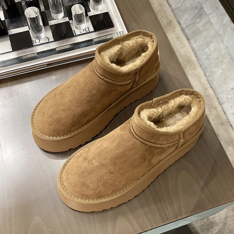 Donna 2022 inverno nuovo Versatile Casual coreano Ins fondo piatto ordinato testa tonda intensificata capispalla retrò belle scarpe di lana calde