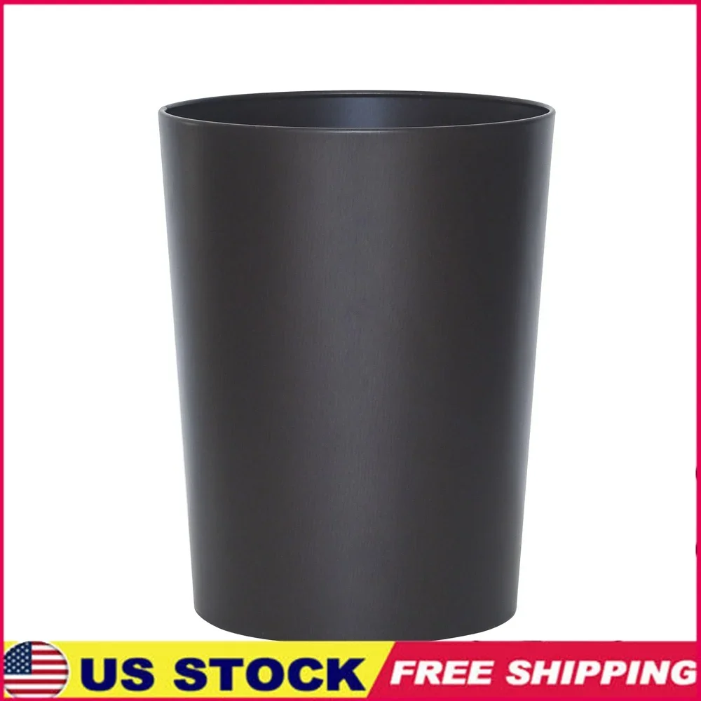 

Бронзовый металлический мусорный корзина для ванной комнаты, декоративный контейнер для мусора, гладкий дизайн, прочный открытый верх, бытовой мусор для внутреннего использования