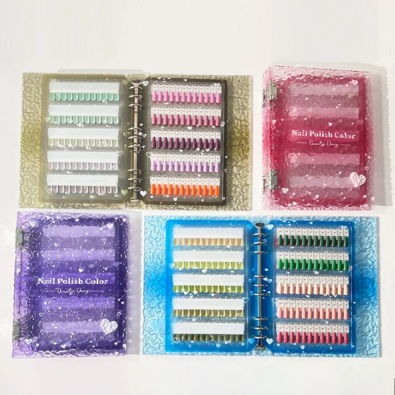 120/180/240 Tips Magnetic Nail Gel Polish Color Display Book Nail Art Swatch Card Acrylic Large Storage Manicure Testing Tools