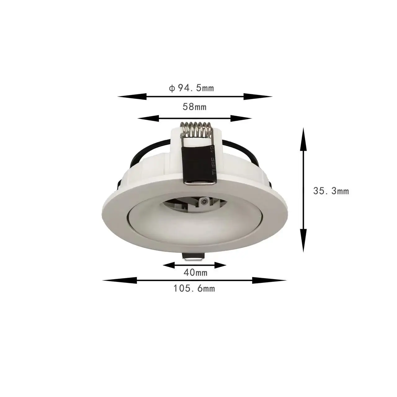 Quadro redondo LED globo ocular downlight, teto para baixo luz, lampu siling, preto e branco, MR16, GU10