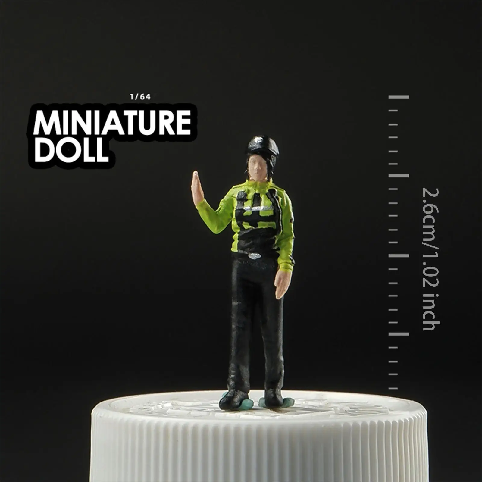 1/64 modelo de polícia realista jardim de fadas pintado à mão decoração de mesa estatuetas de resina pequenas pessoas modelo estatuetas pintadas à mão