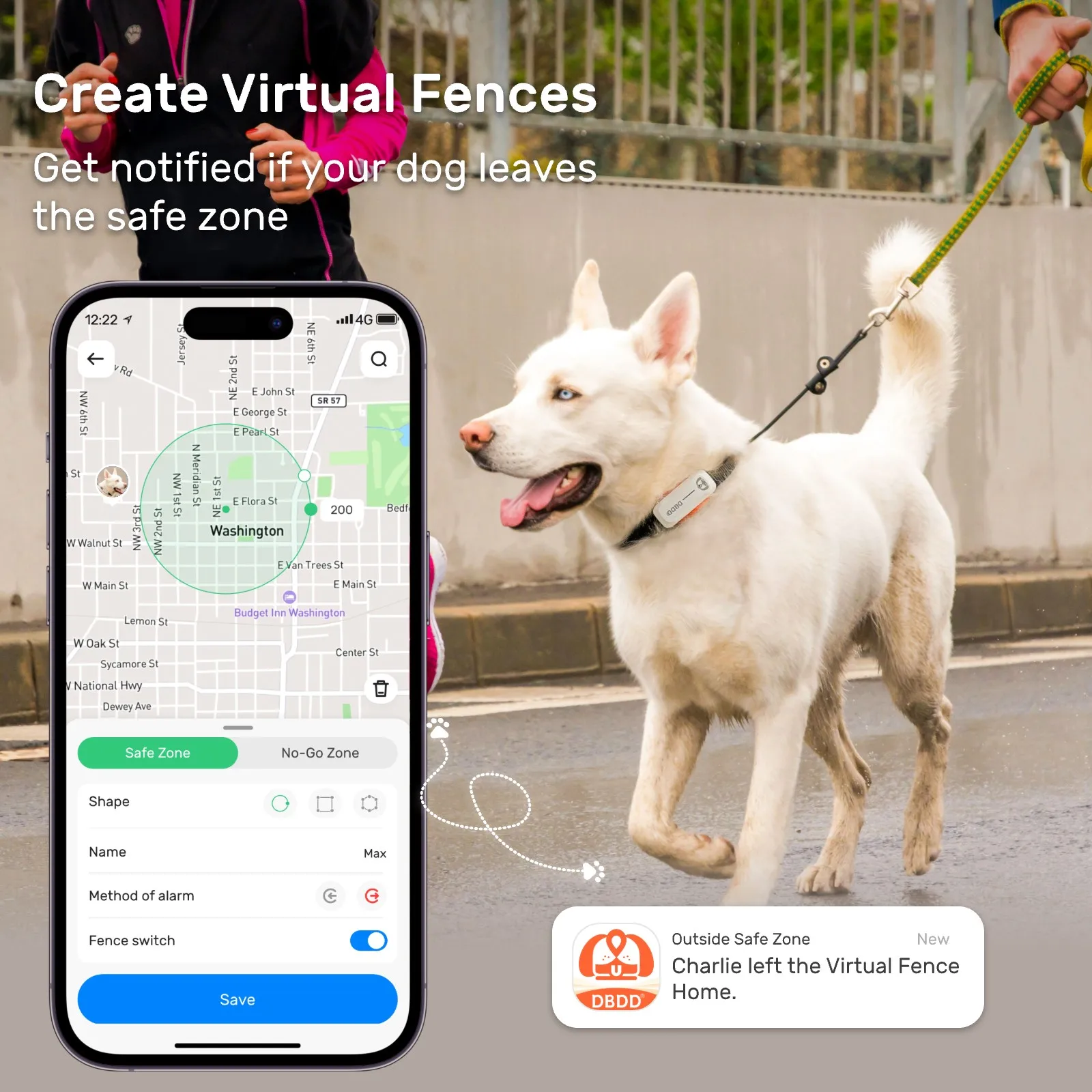 GPS Tracker for Dogs Waterproof Pet Location Smart Activity Tracker Real-time Tracking fit for Any Collar Android iOS Universal 3